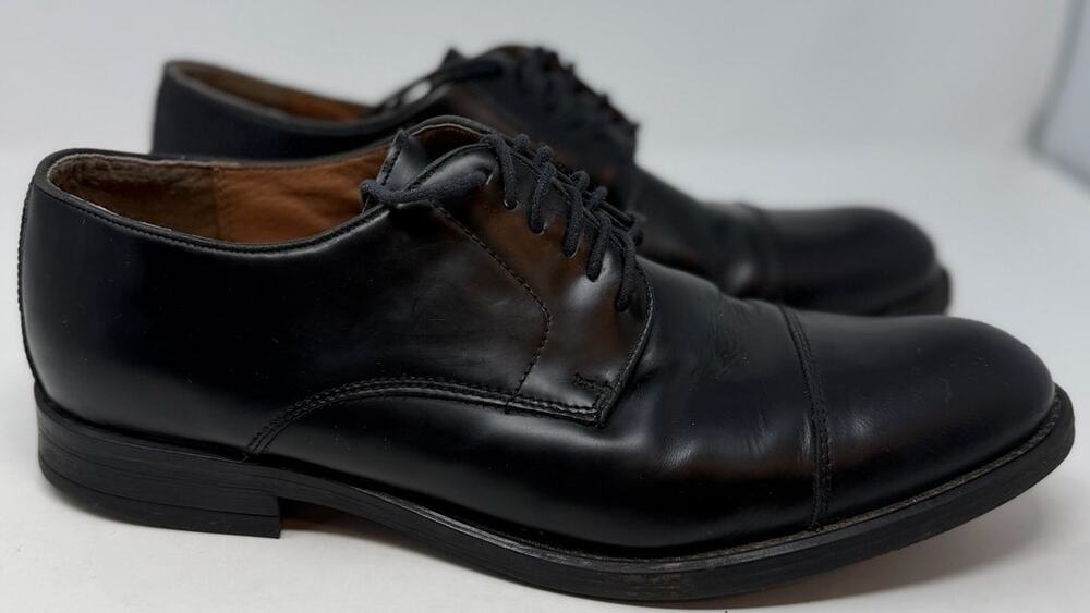 Stafford Men's Tailored Culture Black Dress Shoes Size 11